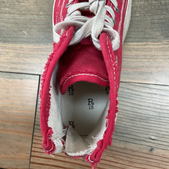 R13 KURT HIGH TOP PLATFORM SNEAKERS IN RED - Picture 8 of 10